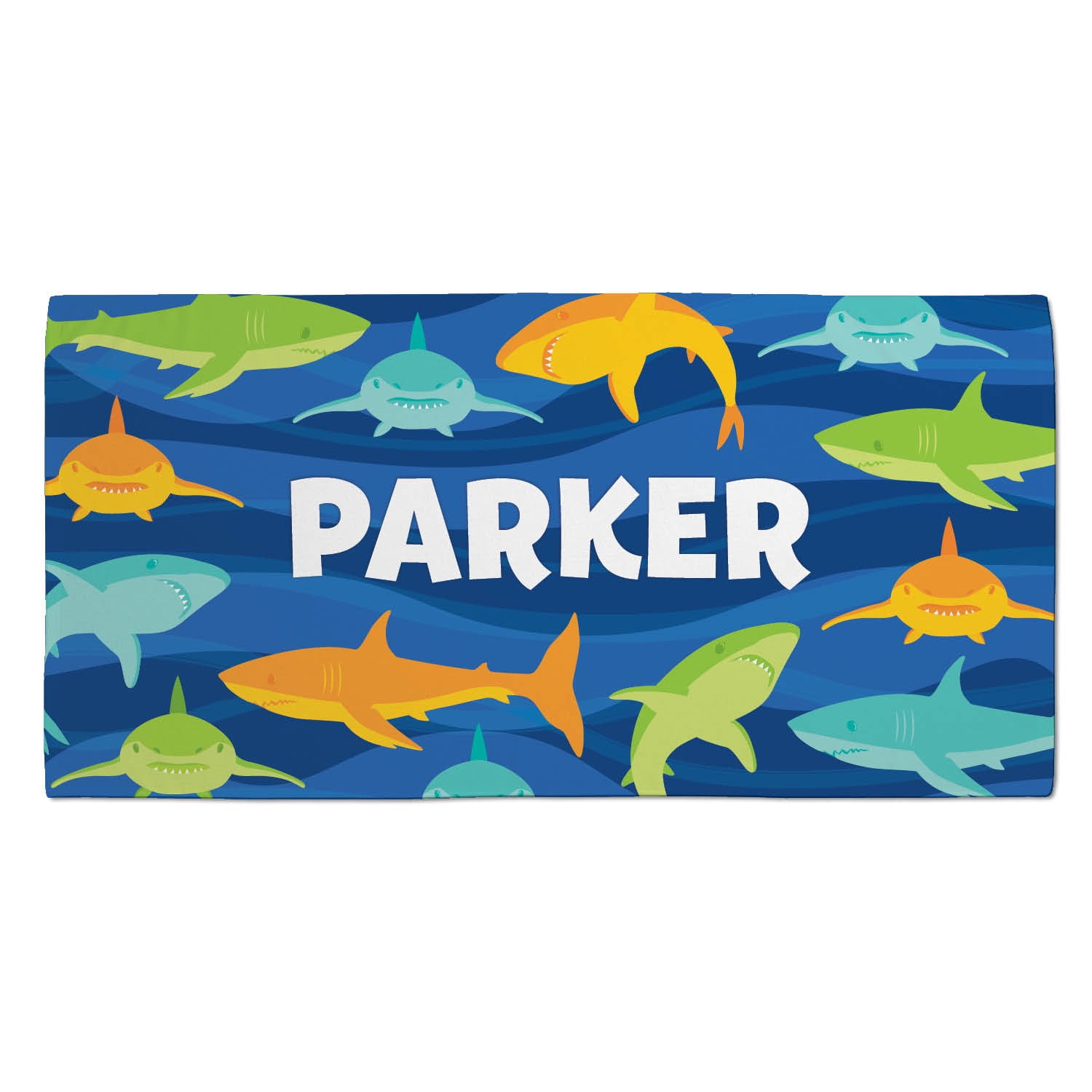 Sharks Personalized Plush Velour Beach Towel