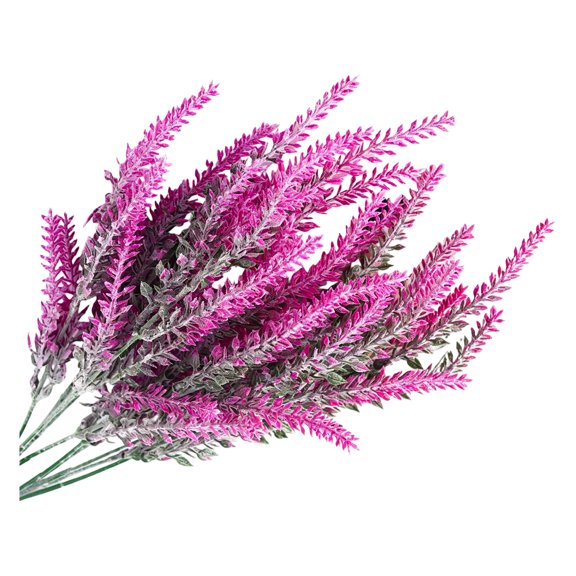 14.2in Artificial Flocked Lavender Wheat Ear Stems, 5 Fork Faux Plants, Rustic Farmhouse Silk Flower for Wedding Decor Potted Arrangements