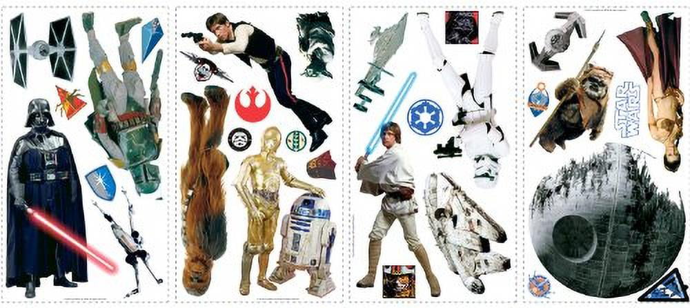 Details about   RoomMates RMK1586SCS Star Wars Classic Peel and Stick Wall Decals 1.5 " x 1.25 