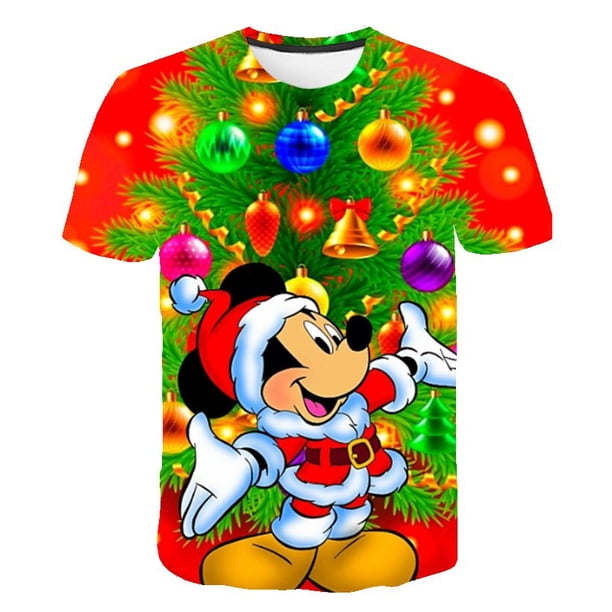 Summer Kids Mickey Mouse T-Shirts Fashion Boys Girls Tees Tops Children Disney Short Sleeves Cartoon Casual T Shirts 4-14 Years8T Gao Jinjia LED