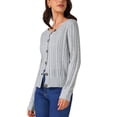 thumbnail image 4 of Suéteres de cárdigan abiertos para mujer INSPIRE CHIC con botones, tejido de cable, de manga larga, abrigos de otoño XL en gris, 4 of 6