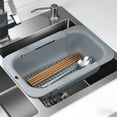 thumbnail image 4 of EGNMCR Kitchen Gadgets, Kitchen Accessories, Kitchen Utensils Multifunctional Retractable Drainage Basket For Home Kitchen Adjustable Over-the-Sink Colander And Storage Organizer Collapsible colander, 4 of 6