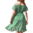 thumbnail image 4 of Zhuashum Easter Dresses For Girls 10-11 Years Crewneck Sleeveless Floral Graphic Sundress Summer Lovely Dress Fashion Simple Style Clothes For Girls Green, 4 of 9