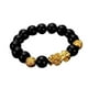 thumbnail image 2 of HomeKingdee 1PC Unisex Black Stone Bead Bracelet with Metal Stitching - Fashion Casual Accessory for Daily Wear, Party, Beach, 2 of 4