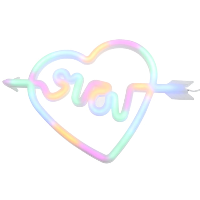KAKOWELY Lámpara LED creativa en forma de corazón, luz de neón decorativa, diseño de letra LOVE