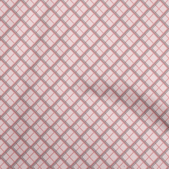 oneOone Polyester Spandex Light Pink Fabric Geometric Sewing Material Print Fabric By The Yard 56 Inch Wide