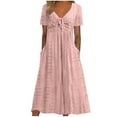 thumbnail image 2 of LEEYNEER Eyelet Dresses for Women Summer Fashion V Neck Sleeveless Ruffle Dresses Solid Color Loose Fit Mini Dresses Casual Flowy Summer Dresses for Women 2024 Vacation, 2 of 7