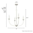 thumbnail image 6 of Hunter - Southcrest 4-light Distressed White, Large Chandelier, Dimmable, Casual Style, Candle Shaped, for Bedrooms, Dining, Living Rooms - 19637, 6 of 7