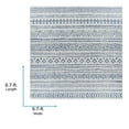 thumbnail image 3 of Livabliss Outdoor Rugs, 7ft Round Eagean Global Blue Square Area Rug for Patio, Porch, Deck, Backyard, Waterproof Indoor Outdoor Carpet (6'7" x 6'7"), 3 of 9