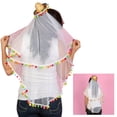 thumbnail image 2 of Jesscasday CincoDeMayo Party Hat for Women Traditional Mini Mexican Hat Sombrero Straw Hat with Bridal Veil Beach-Party Supplies, 2 of 9