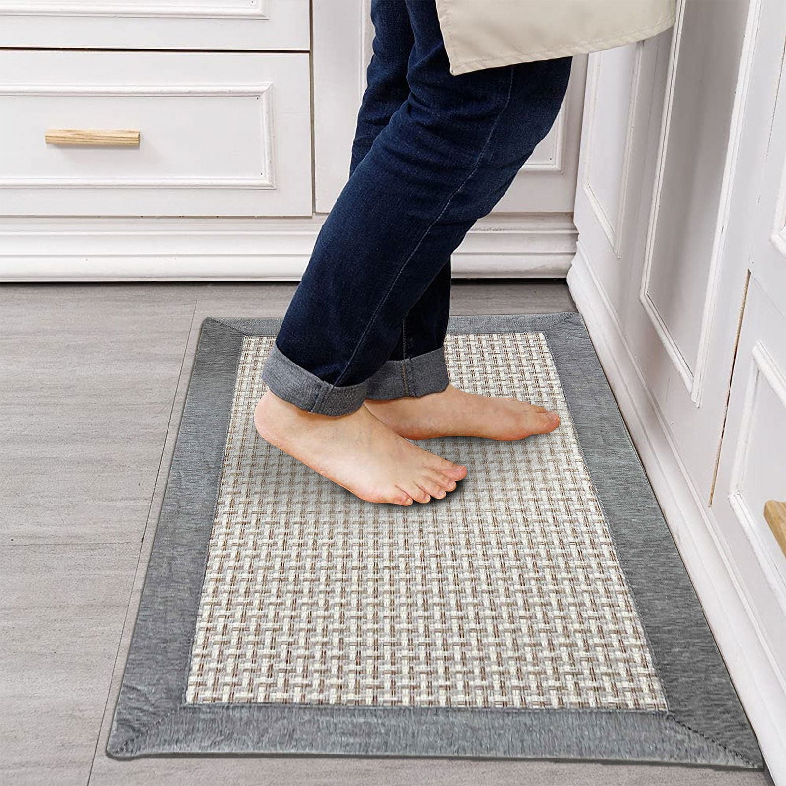 Namzi Bathroom Rug Mat , Non-Slip Plush Shaggy Bath Carpet, Machine Wash Dry, Bath Mats for Bathroom Floor, Tub and Shower, Bathroom Runner Bathmat Accessories Decor 19*47inch(Grey)