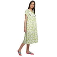 thumbnail image 4 of Moomaya Chemise de Nuit Imprimée à Manches Courtes pour Femmes Col en V en Coton, 4 of 5
