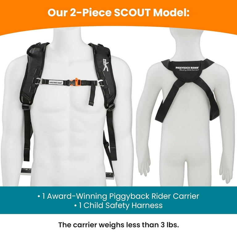 Piggyback Rider Toddler Carrier Backpack - SCOUT Standing for Events & Travel - Complete Parent & Child Set with Secure Safety Harness for Ages 2-4, Piggyback Rider Toddler Carrier Backpack - SCOUT Standing for Events & Travel - Complete Parent & Child Set with Secure Safety Harness for Ages 2-4,