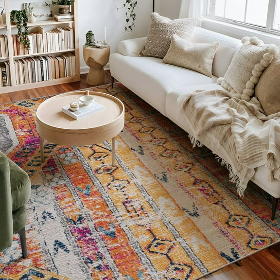 Rug Branch Modern Boho Yellow Beige Indoor Area Rug - 8x10