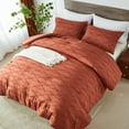 thumbnail image 4 of Davulos Queen Terracotta Comforter Set 3 Pieces Boho Tufted Shabby Chic Bedding Vintage Farmhouse Bed Set for All Seasons, Fluffy Soft Bedding with 2 Pillow Shams, 4 of 10