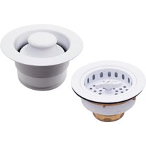 Westbrass COMBO PACK 3-1/2" Wing Nut Style Sink Strainer and Waste Disposal Trim, Powder Coat White