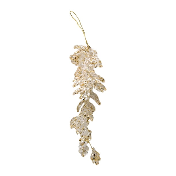 Adorno para árbol de Navidad, decoración, corona de resina navideña, para el hogar, interior y exterior, para invierno, bodas, fiestas, nieve, fiestas Hojas S