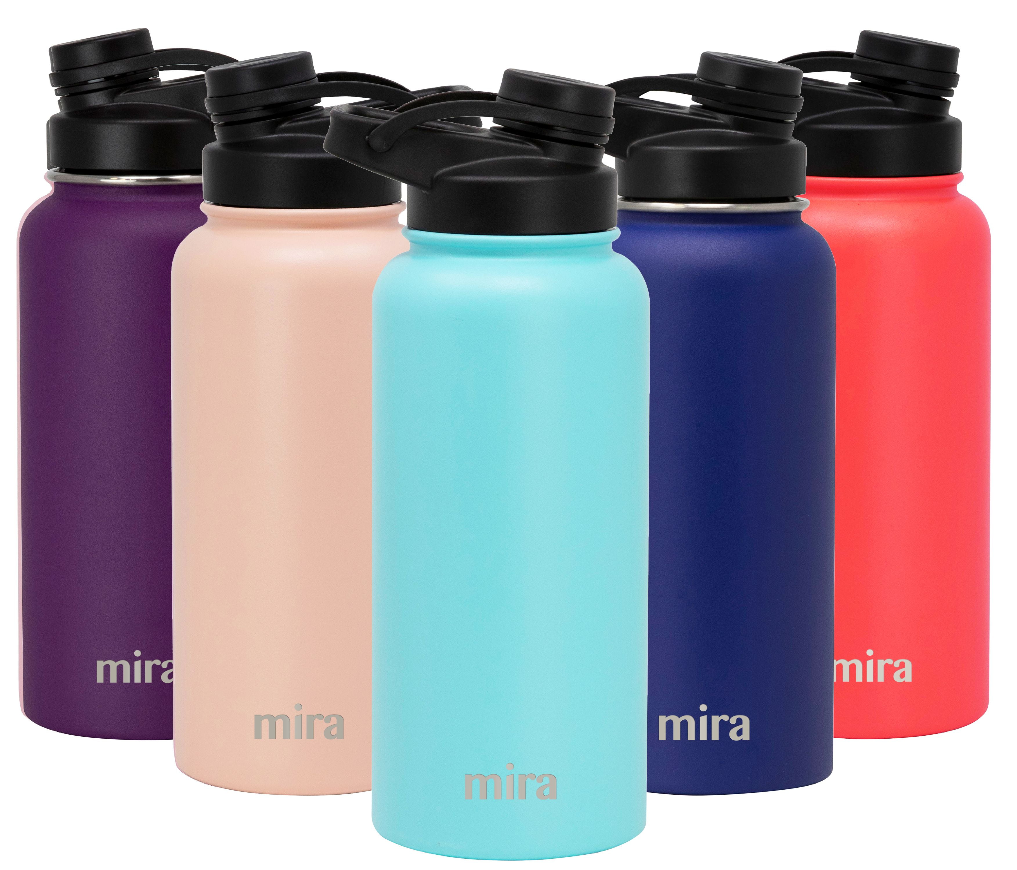 MIRA Insulated Vacuum Stainless Steel Water Bottle with Spout Lid 32 oz Teal 