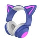 thumbnail image 1 of Auricures , Auricures con Oreja de Gato, Auricures Inalámbricos Iluminados con Micrófono, Plegable para Teléfonos Celures Púrpura, 1 of 5