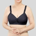 thumbnail image 2 of JGGSPWM Woman's Fashion Solid Comfortable Hollow Out Bra Underwear No Rims Black L, 2 of 4