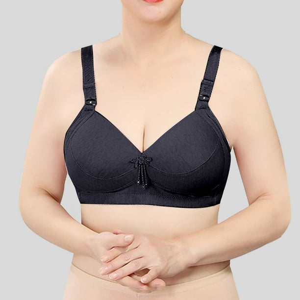 2023 Summer Savings Clearance! Bras for Women WJSXC Woman's Fashion Solid  Comfortable Hollow Out Bra Underwear No Rims Black L