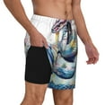 thumbnail image 2 of Naloa Watercolor Snake Print Men Swim Trunks with Compression Liner ,Board Shorts,Men's Swim Shorts with Drawstring and Elastic Waistband-XX-Large, 2 of 6