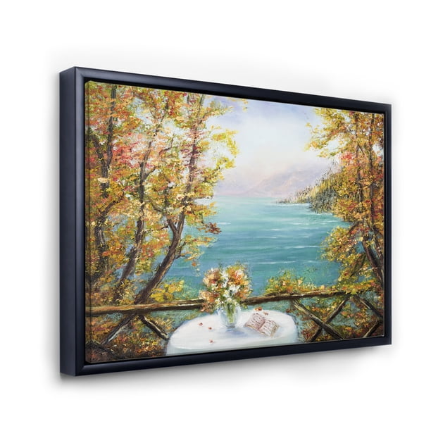Designart 'The Blue Ocean View From Terrace' Nautical & Coastal