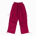 thumbnail image 3 of Taybagh Cargo Pants for Girls High Waisted Baby Girl Pants Pockets Drawstring Trousers for Casual Streetwear, 3 of 5