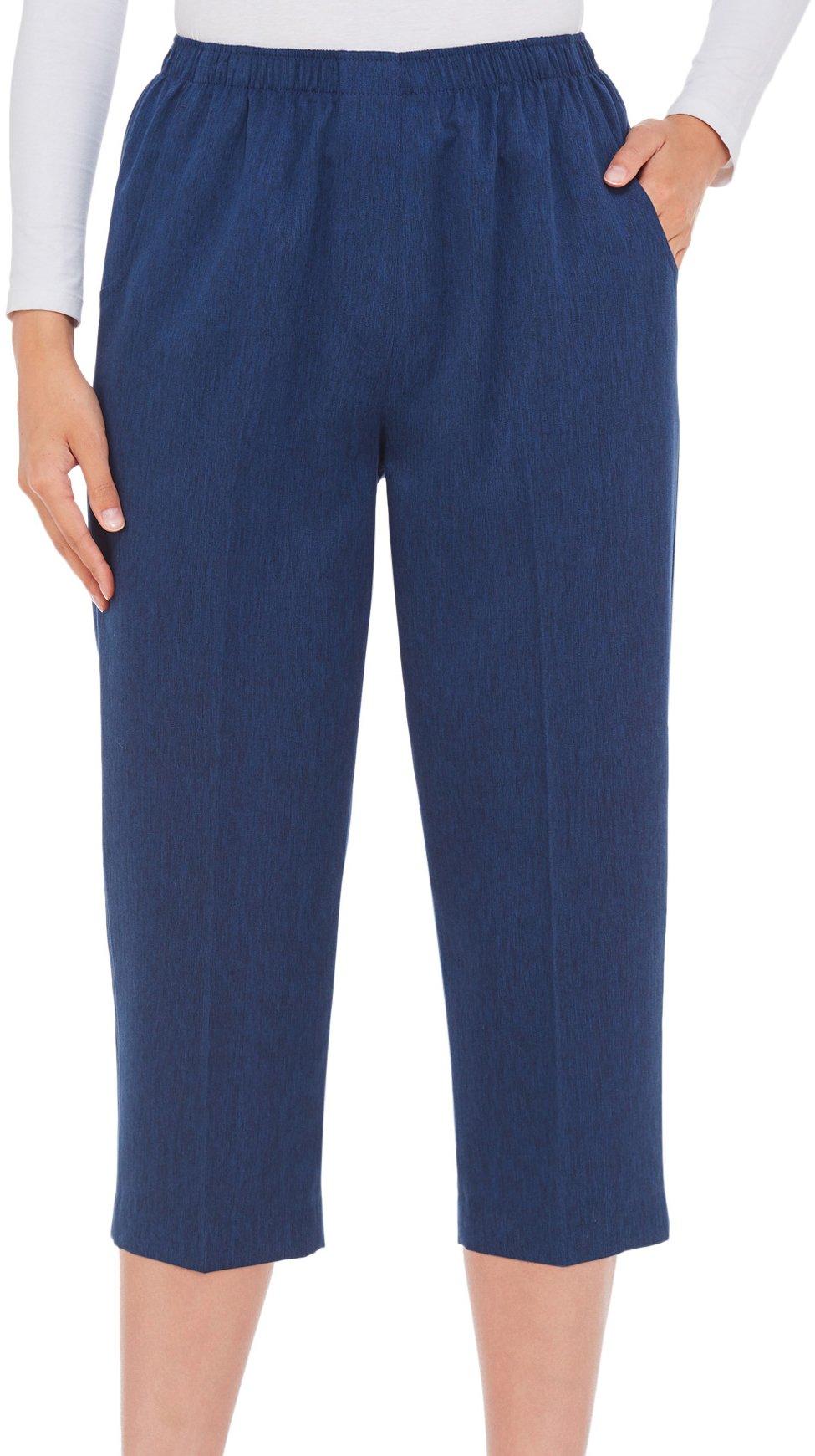 Alia Alia Womens Microfiber Pull On Capris 10P Indigo blue Walmart