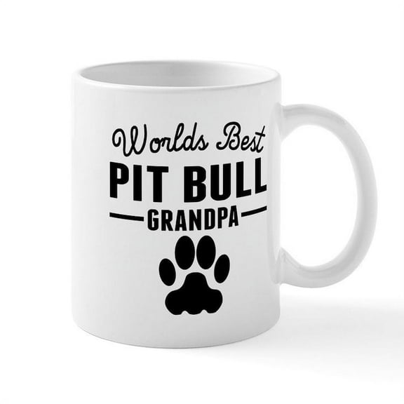 CafePress - Worlds Best Pit Bull Grandpa Mugs - 11 oz Ceramic Mug - Novelty Coffee Tea Cup