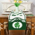 thumbnail image 2 of Lucky Clover Green Shamrocks Table Runner, Seasonal St Patricks Day Holiday Kitchen Dining Table Runner for Irish Spring Home Decoration Indoor Outdoor Party Supply 13 x 72 Inches, 2 of 6