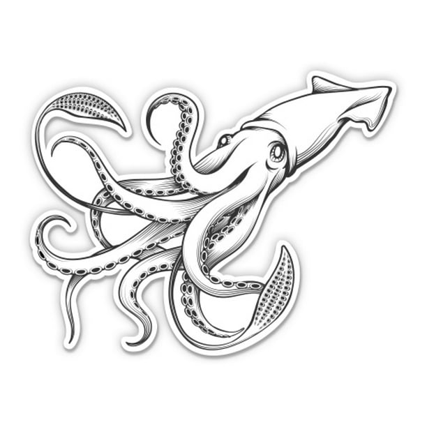 Folders Adorable Squid Die-Cut Sticker and so much more Crafting Perfect for Laptops Water Bottles Weather Resistant Sticker