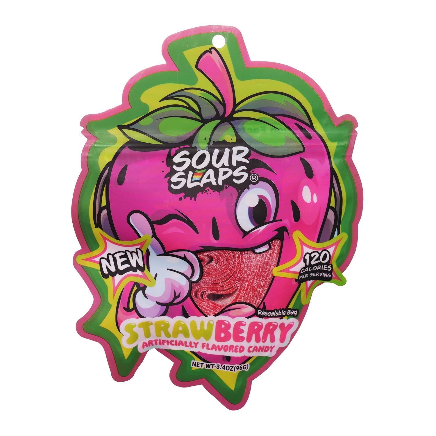 Sour Slaps 7-Pack Flavored Sour Candy Belts - Deliciously Sour, Fresh & Chewy, Extreme Sour Kick, Vegetarian, 7 Mouth Watering Flavors Sweet Snack Fruit Candies Tangy Bonbon