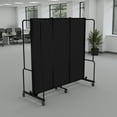 thumbnail image 5 of Hampden Furnishings Otis Collection Portable Room Divider, 3 Black Panels, Black Frame, 5 of 5