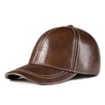 thumbnail image 1 of Spring Genuine Leather Baseball Cap In Men Brand New Warm Real Cow Leather Caps Hats ,Premium Material, 1 of 6