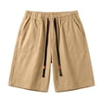thumbnail image 6 of Tqcoqu Elastic Drawstring Waist Bermuda Shorts for Women,Loose Fit Summer Casual Shorts with Big Patch Pocket,Khaki Women's M-XXXXL, 6 of 6