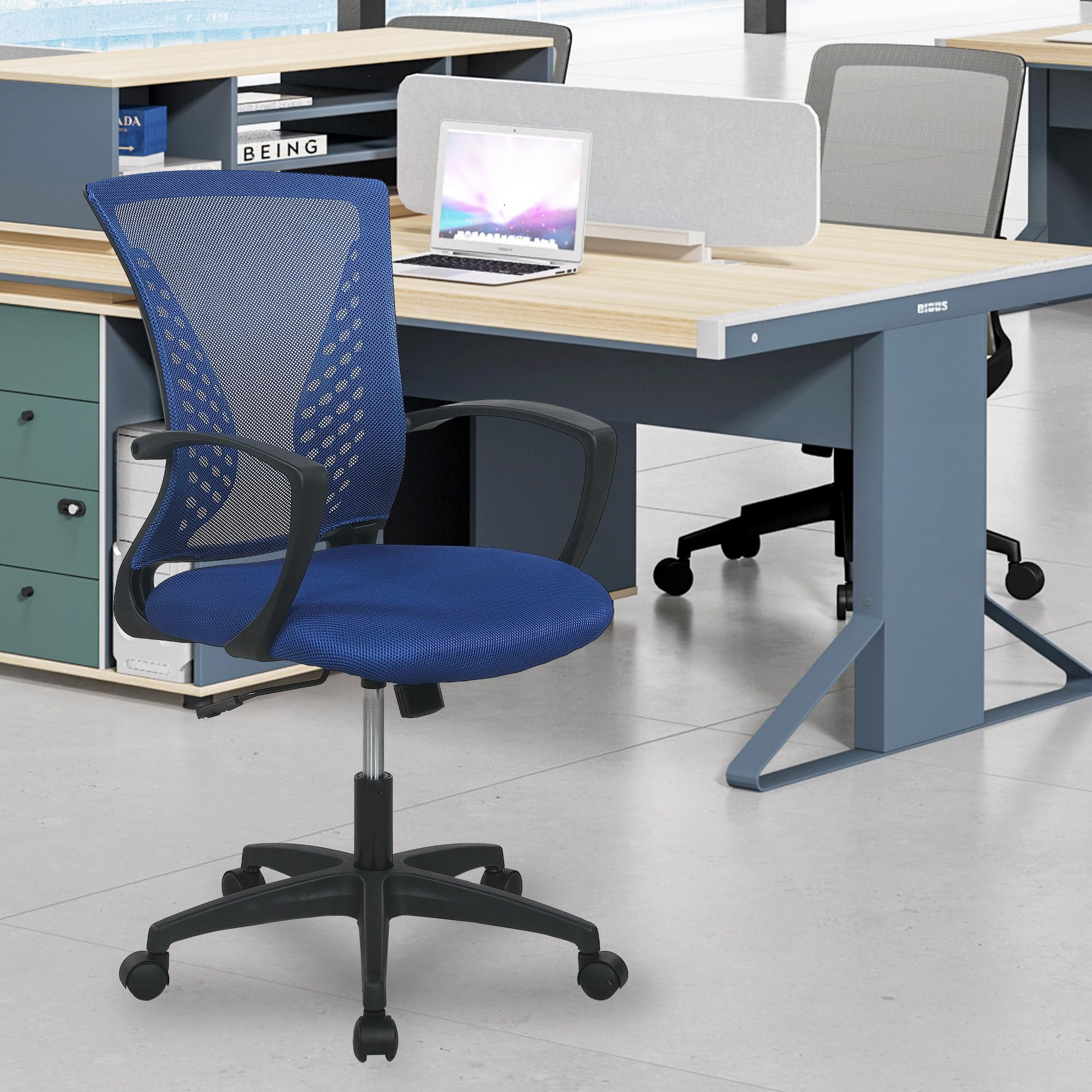 PayLessHere  Ergonomic Office Chair, Lumbar Support, Adjustable Height with Armrests for Adults(Blue)