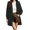 Black #46, variant on Women's Hooded Cardigan Jacket Long Loose Open Front Fleece Coat Fall Winter Cable Knit Causal Jacket, L