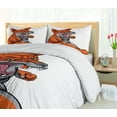 thumbnail image 5 of Ambesonne Fox Duvet Cover Set, Muscular Sports Fox Mascot, 2-Calking, Orange Grey White, 5 of 7