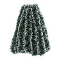 geerera 6.6FT Christmas Tinsel Garland Frost Tip Glitter Xmas Tree Decorations Green Metallic Twist Garland for Mantle Stair Fireplace Xmas Decoration