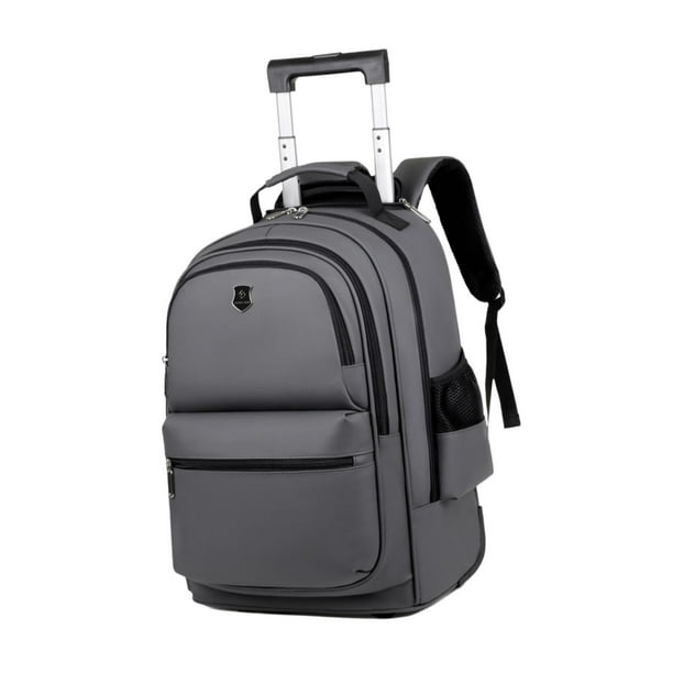 Bolsa de lona con ruedas para equipaje, Maleta grande impermeable con asa telescópica y ruedas para ordenador, negocios, gimnasio gris