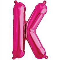 16 inch Letter K - Northstar - Magenta (Air-Fill Only) Foil Mylar Balloon - Party Supplies Decorations