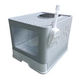 thumbnail image 1 of Caja de arena con capucha, caja de arena cerrada, plegable, extraíble, reutilizable, fácil de usar Gris, 1 of 9