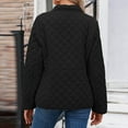 thumbnail image 7 of WMTBSRSW Casual Quilted Coat for Women Lightweight Solid Long Sleeve Padded Cardigan Jackets Loose Warm Lapel Button Down Outwear No Hood Black Small, 7 of 7
