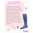 thumbnail image 7 of MeMoi  Glitter Butterfly Cotton Knee High Socks - Girls - Female, 8, Denim, 7 of 7