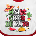 thumbnail image 4 of Inktastic My 1st Cinco De Mayo with Sombrero Red Chili Pepper Taco and Cactus Boys or Girls Baby Bib, 4 of 4