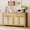 Light Oak, variant on Farmhouse Buffet Sideboard Cabinet – 63in Deep Oak Storage Credenza with Rattan Accents, 3 Drawers, 4 Doors, Adjustable Shelves – Dining Room, Kitchen, Entryway Organizer – Deep Oak 1