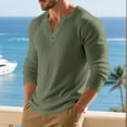 thumbnail image 5 of yillto Ribbed Long Sleeve Tops for Mens V Neck Buttons Slim Shirts Athletic Gym Lightweight Tee, 5 of 7