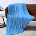 thumbnail image 3 of Home Blue Flannel Fleece Throw Blanket Twin Size, Solid Ultra Soft Luxury Double Side Fuzzy & Plush Fall Blanket for Couch and Pet, Fluffy Cozy Throw Blanket -All Season Premium Bed Blanket-(60"x80"), 3 of 12