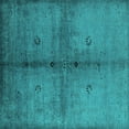 thumbnail image 1 of Ahgly Company Machine Washable Indoor Square Oriental Turquoise Blue Industrial Area Rugs, 6' Square, 1 of 4